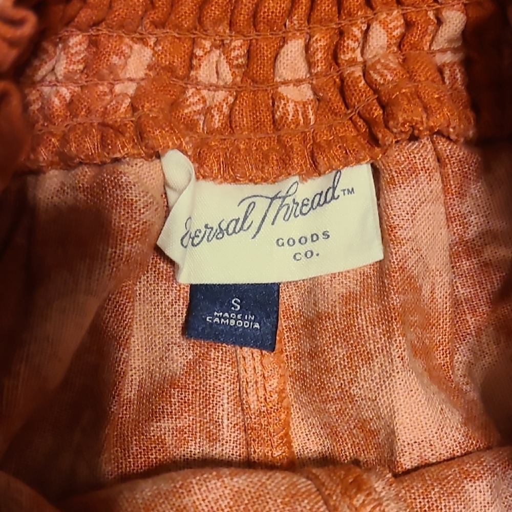 Universal Thread Orange Patterned High Waist Shor… - image 3